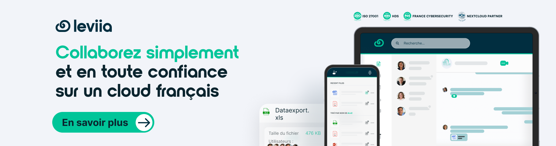 Leviia Drive, basée sur Nextcloud